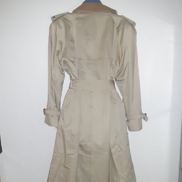 Khaki Tan Lined Camel Hair Over Coat / Trench * Evan-Picone * Details * Sz 10? - Picture 9 of 14